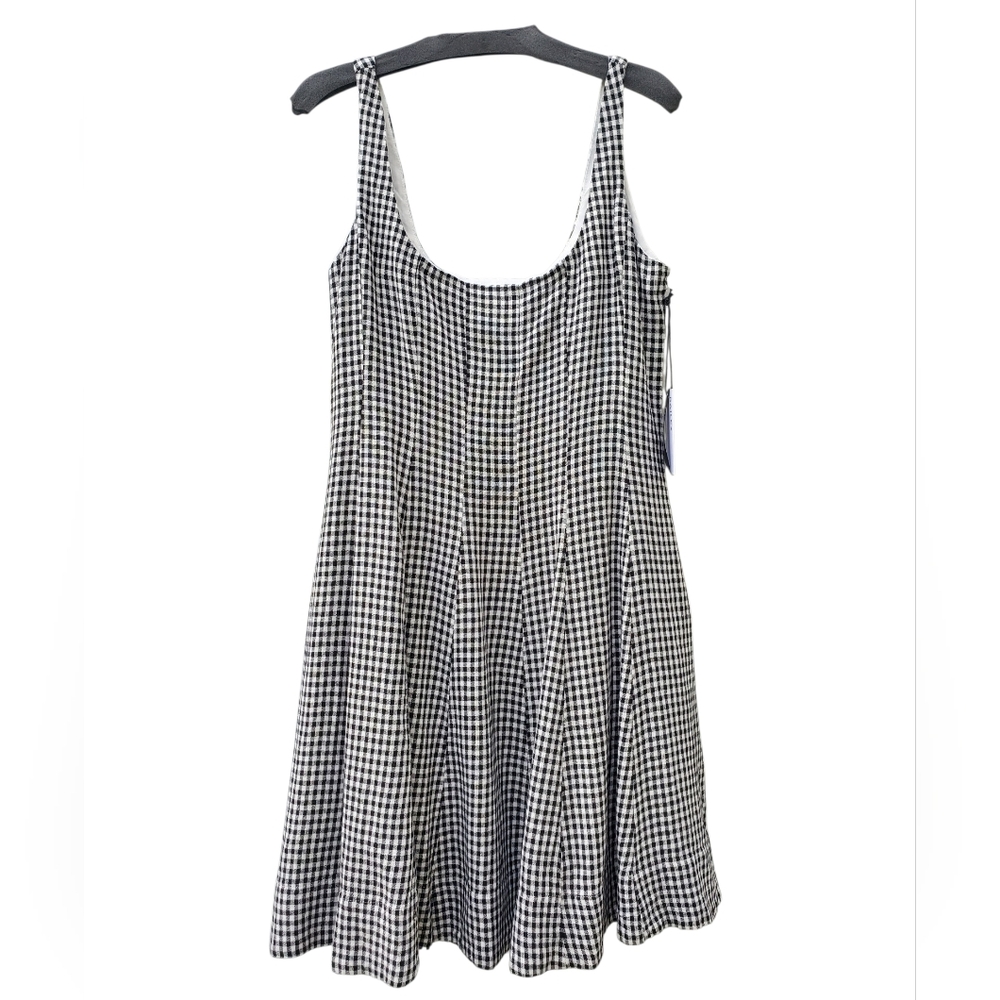 NWT Bailey 44 Linen Blend Gingham Fit & Flare Dress - Picture 5 of 13